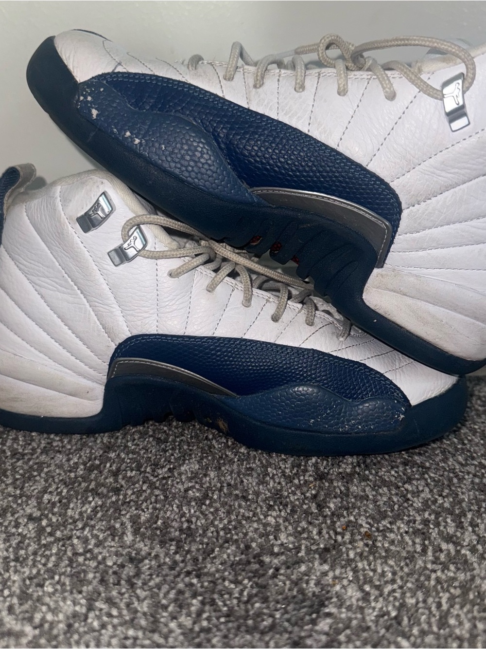 Jordan Kids White and Navy Retro Basketball Sneakers